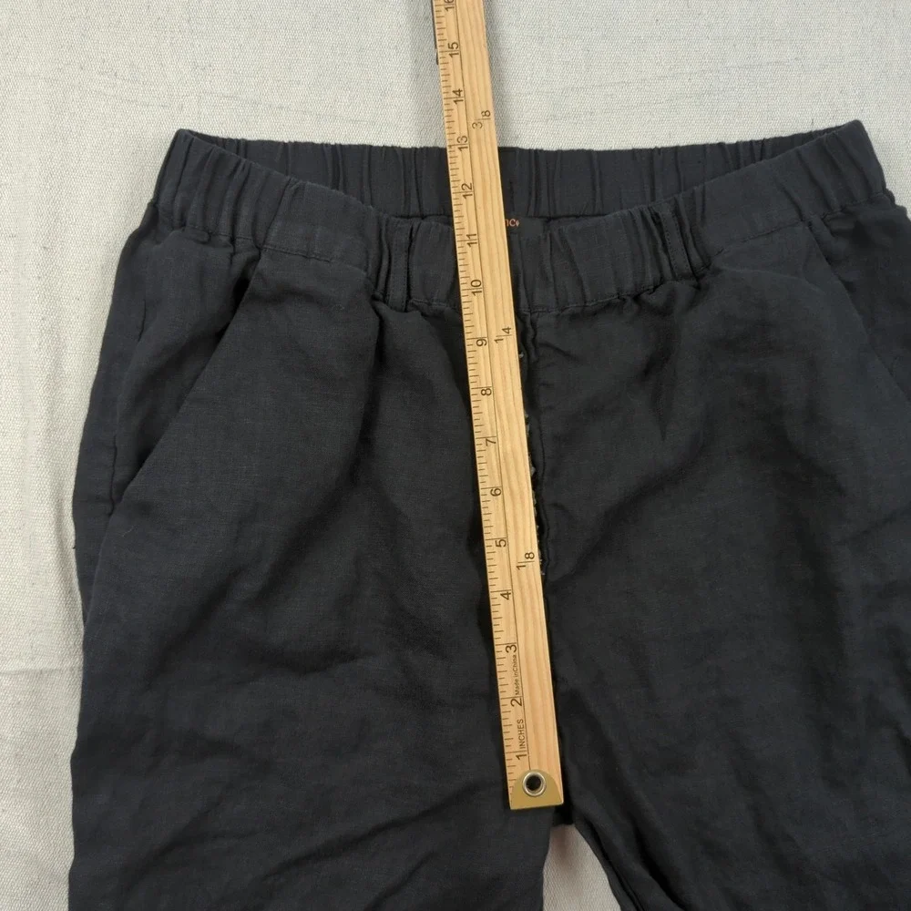 Quince Pants Womens Medium Black European Linen Casual Office
